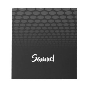 Custom name black circles fading notepad
