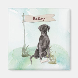 Custom Name Black Lab Pet Dog Magnet