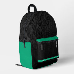 Custom Name Black Modern  Printed Backpack