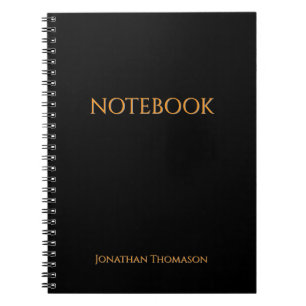 Custom Name Black Notebook