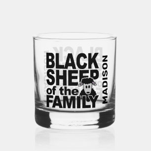 Custom name "Black Sheep" Whiskey Glass