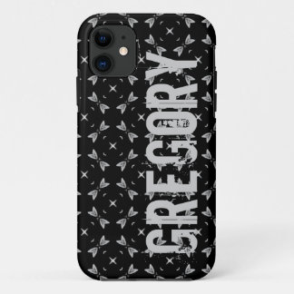 Custom Name Black Silver Geometric For Him G614 Case-Mate iPhone Case