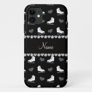 Custom name black skates and hearts Case-Mate iPhone case