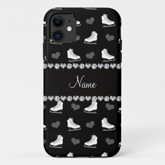Custom name black skates and hearts Case-Mate iPhone case (Back)