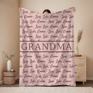 Custom Name Blanket Birthday Gift for Mama or Nana