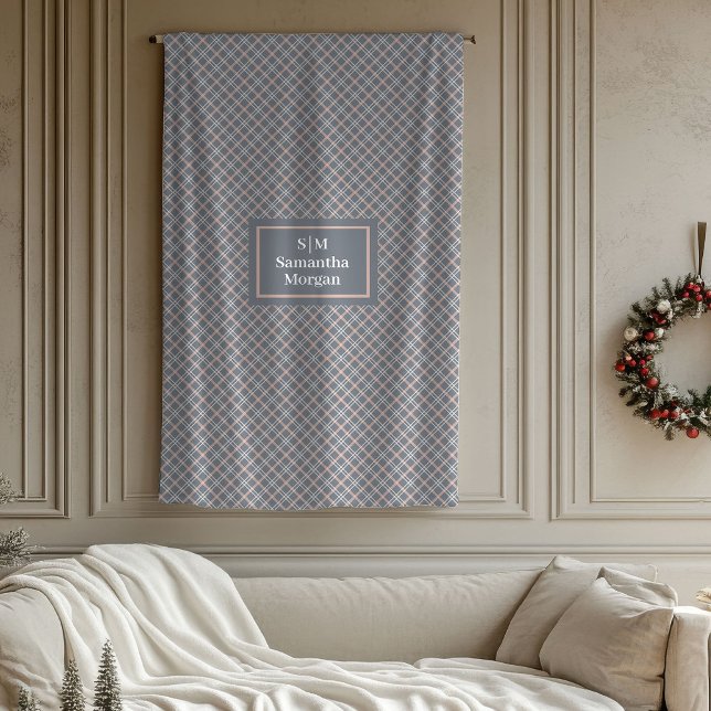 Custom Name Blanket Chic Coral Grey Elegant (Custom Name Blanket Chic Coral Grey Elegant)