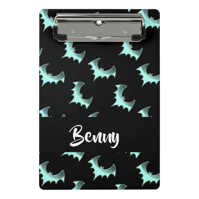 Custom name blue bats mini clipboard (Front)