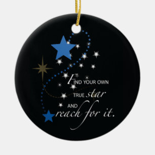 Custom Name Blue Brandon, Class of, Graduation Sta Ceramic Tree Decoration