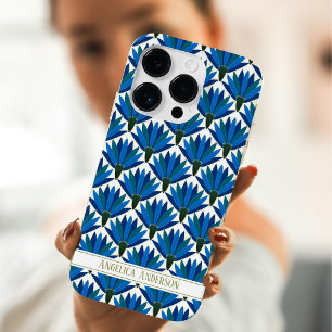 Custom name Blue flowers Case-Mate iPhone 14 Pro Case