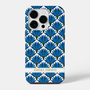 Custom name Blue flowers iPhone 14 Pro Case