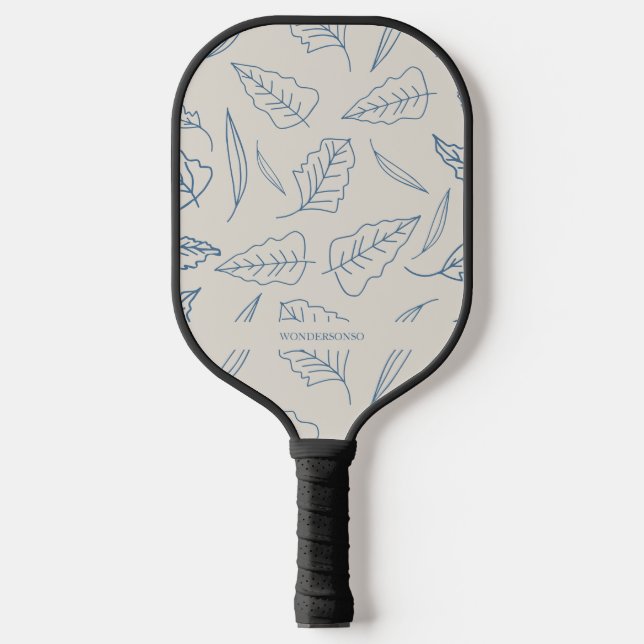 Custom Name Blue Pastel Floral Pickleball Paddle (Front)
