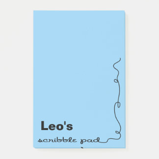 Custom Name Blue Scribble Pad Post-it Notes