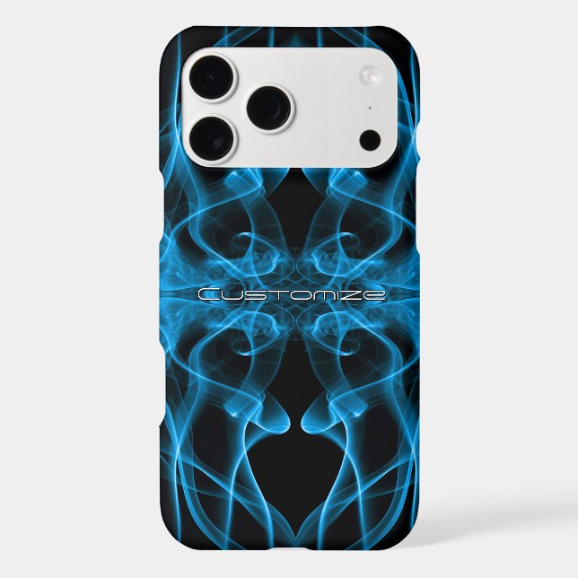 Custom Name Blue Smoke Symmetrical Black (Back)
