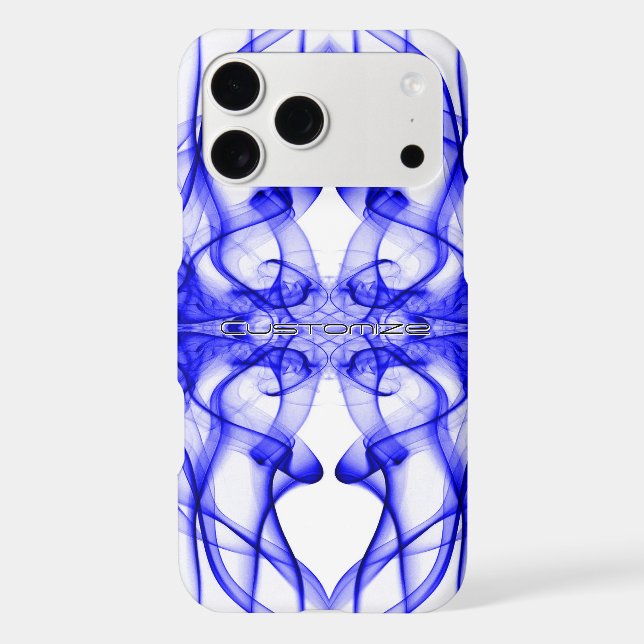 Custom Name Blue Smoke Symmetrical White (Back)