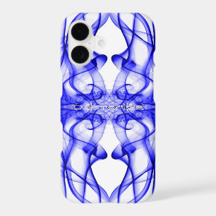 Custom Name Blue Smoke Symmetrical White