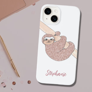 Custom Name Blush Glitter Cute  Case-Mate iPhone 14 Case