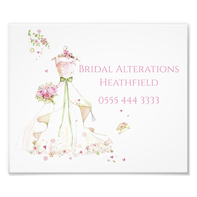 Custom Name Blushing Bride in Bloom Bride to Be Photo Print (Front)