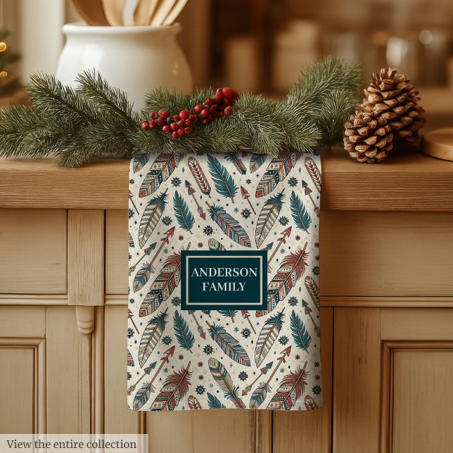 Custom Name Boho Towel Pastel Native Kitchen Set (Custom Name Boho Towel Pastel Native Kitchen Set)