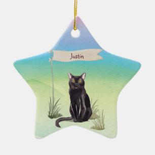 Custom Name Bombay Cat Pet Ceramic Tree Decoration
