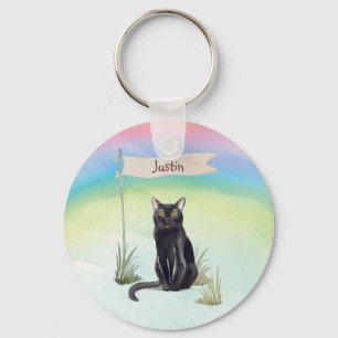 Custom Name Bombay Cat Pet Key Ring
