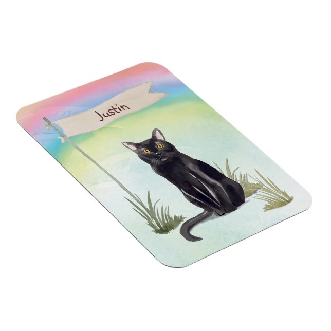 Custom Name Bombay Cat Pet Magnet (Right Side)