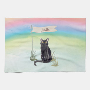 Custom Name Bombay Cat Pet Tea Towel