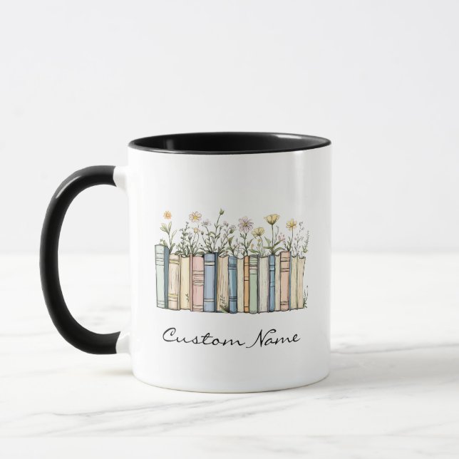 Custom Name Book Lover Mug (Left)