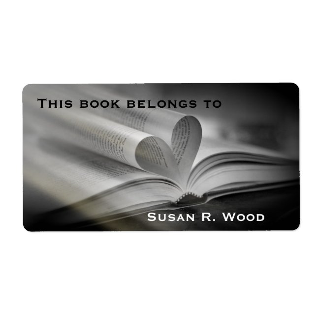 Custom Name Book Lovers Book Labels (Front)