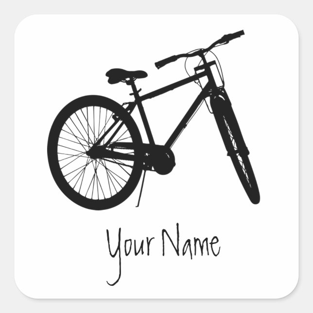 Custom Name Book Plate Bike Cycle Biking  Square Sticker (Front)