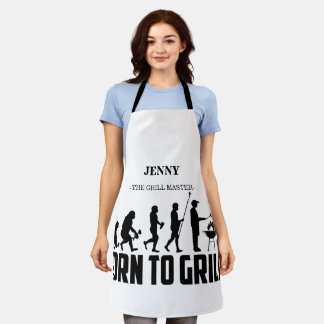 Custom name Born to grill Apron