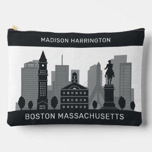 Custom Name Boston Massachusetts Accessory Pouch