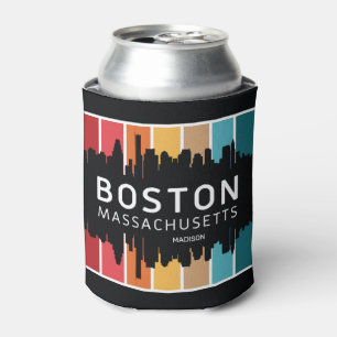 Custom Name Boston Massachusetts Can Cooler