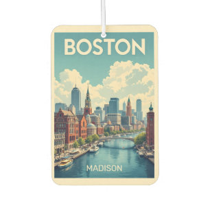 Custom Name Boston Massachusetts Car Air Freshener