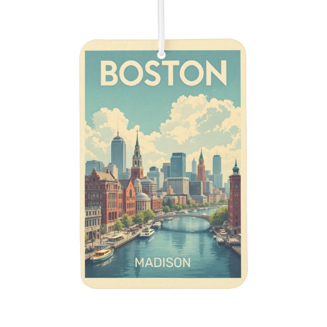 Custom Name Boston Massachusetts Car Air Freshener (Front)