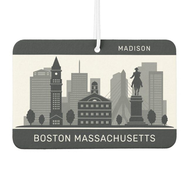 Custom Name Boston Massachusetts Car Air Freshener (Front)