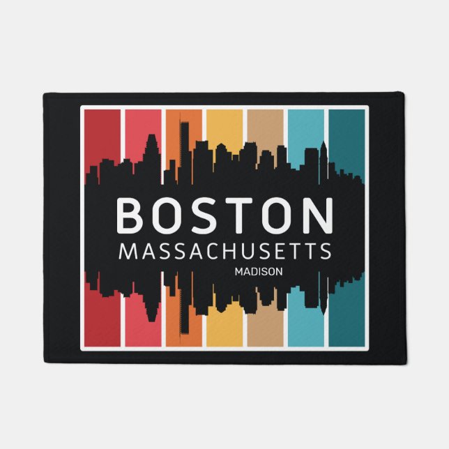 Custom Name Boston Massachusetts Doormat (Front)