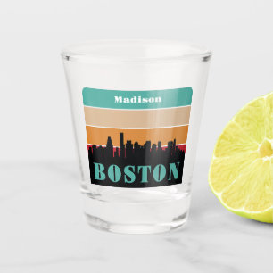 Custom Name Boston Massachusetts Shot Glass