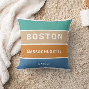 Custom Name Boston Massachusetts / YOUR TEXT Cushion