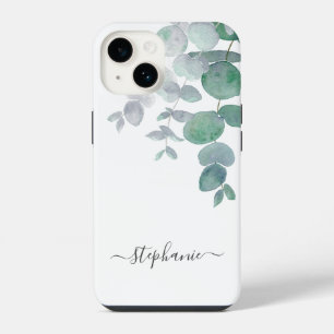 Custom Name Botanical Eucalyptus iPhone 14 Case
