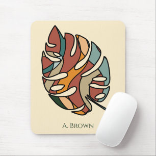 Custom Name Botanical Leaf Serene Savanna Mouse Pad