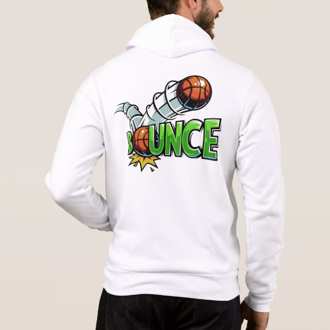 Custom name BOUNCE Basketball Hoodie (Back)