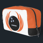 Custom Name Bowling Ball with Flame Dopp Kit<br><div class="desc">Change the text field to what you want. Using the editing tool,  you can further change the font and its size and colour if you wish. See my store for more bowling items.</div>