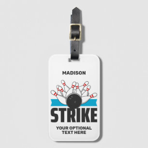 Custom Name Bowling Strike Luggage Tag