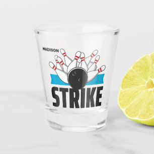 Custom Name Bowling Strike Shot Glass