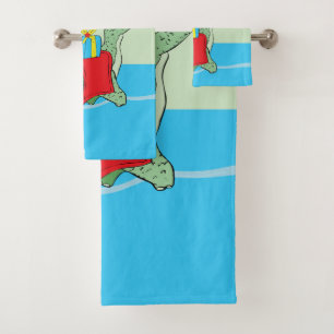 Custom Name, Boy, Birthday Dinosaur Bath Towel Set