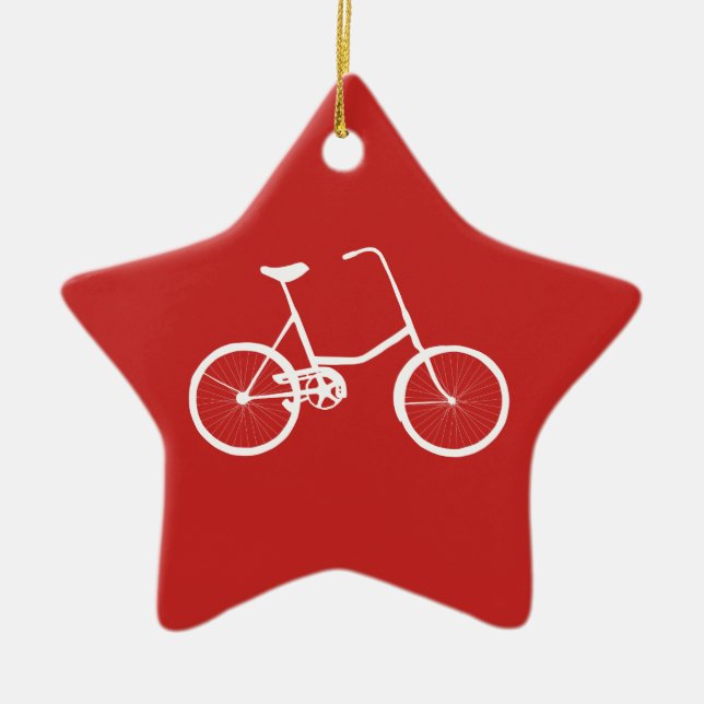 Custom Name Boys Bike Ceramic Tree Decoration (Front)