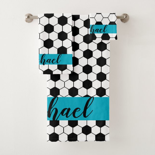 Custom Name Boy's Soccer Towel Set (Insitu)
