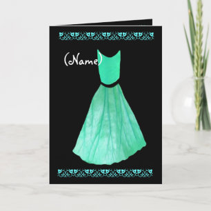 CUSTOM NAME Bridesmaid Invitation MINT GREEN Gown