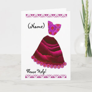 CUSTOM NAME Bridesmaid MAGENTA & RUBY RED Gown Invitation