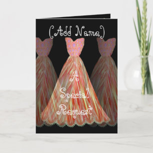 CUSTOM NAME - Bridesmaid ORANGE FLAME Dress Invitation